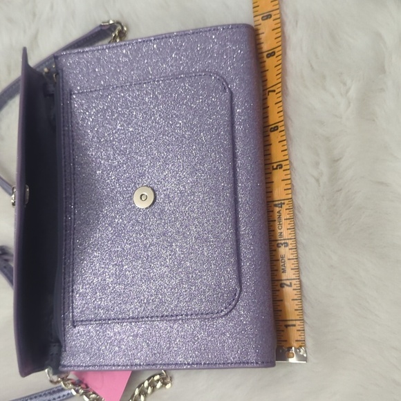 KATE SPADE Tinsel Flap Glitter Crossbody Purse in Lilac Frost ~ NWT - Picture 12 of 13